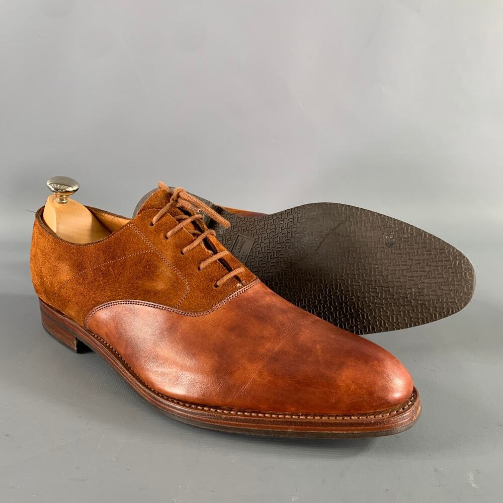 JOHN LOBB Size 9 Camel Leather Pointed Toe Lace Up Shoes - Picture 5 of 8